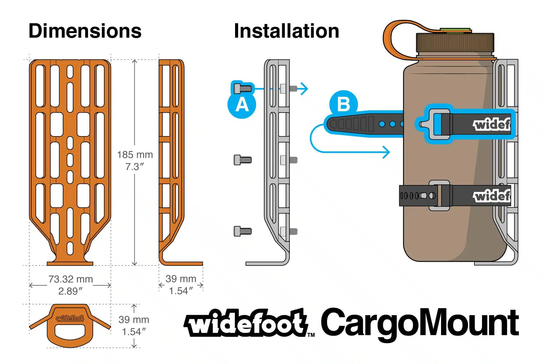 WIDEFOOT* cargo mount classic (blue) - BLUE LUG GLOBAL